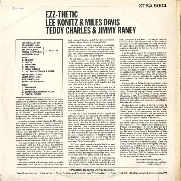 descargar álbum Lee Konitz & Miles Davis Teddy Charles & Jimmy Raney - Ezz thetic