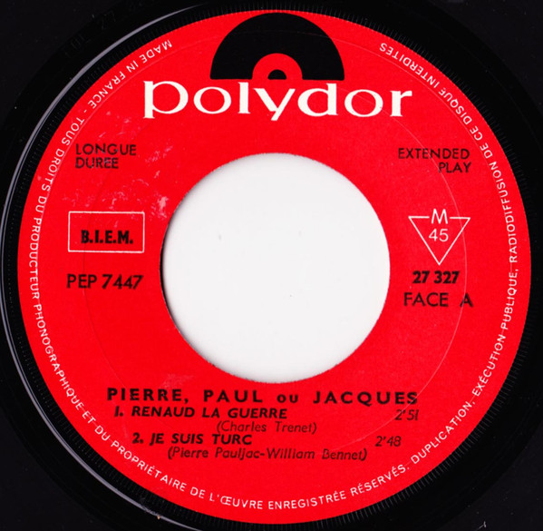 descargar álbum Pierre, Paul ou Jacques - Renaud La Guerre Je Suis Turc Toi Si Belle Ta Culotte Charlotte
