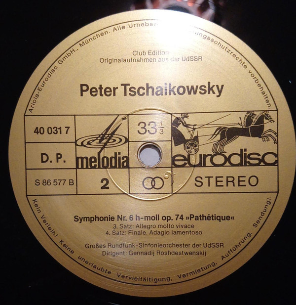 last ned album Gennadij Roshdestwenskij, Tschaikowsky, Grosses RundfunkSinfonieorchester Der UdSSR - 6 Sinfonie Pathétique
