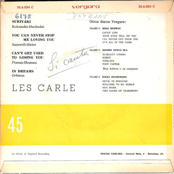 baixar álbum Les Carle - Sukiyaki You Can Never Stop Me Loving You Cant Get Used To Losing You In Dreams