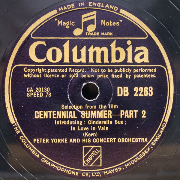 last ned album Peter Yorke And His Concert Orchestra - Selection From The Film Centennial Summer