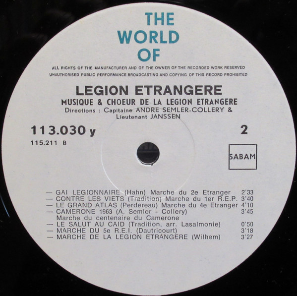 descargar álbum Musique & Chœur de la Légion Etrangère - The World Of La Legion Etrangere