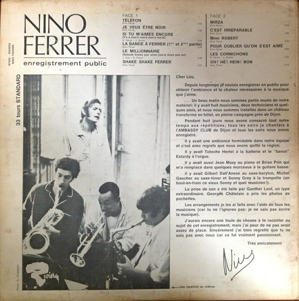 Nino Ferrer - Enregistrement Public | Riviera (R-7000) - 2