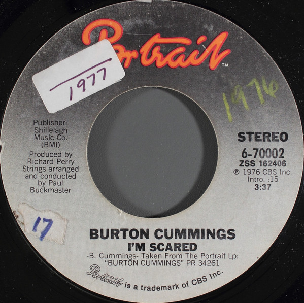 Burton Cummings I m Scared 1976 Pitman Pressing Vinyl Discogs