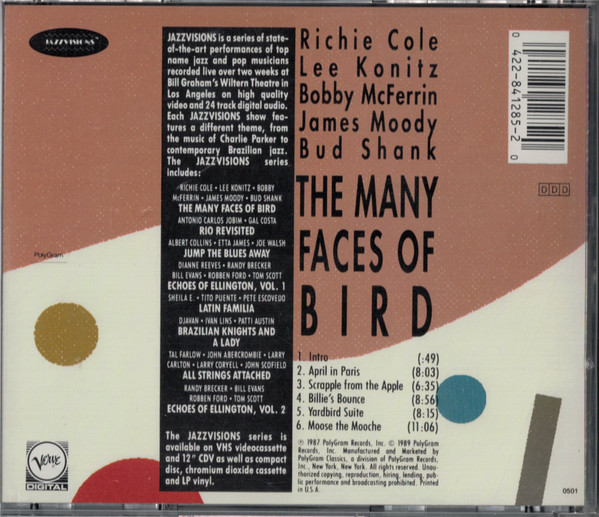 Album herunterladen Richie Cole, Lee Konitz, Bobby McFerrin, James Moody & Bud Shank - The Many Faces Of Bird The Music Of Charlie Parker