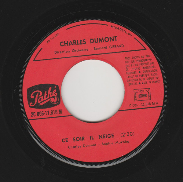 Album herunterladen Charles Dumont - Ce Soir Il Neige Prends Lamour
