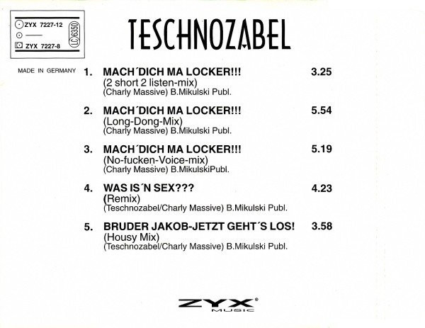 télécharger l'album Teschnozabel - Mach Dich Ma Locker