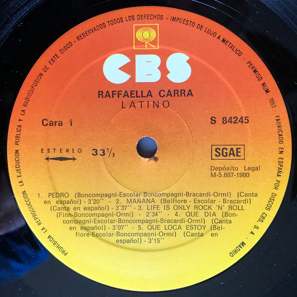 Raffaella Carrà – Dolce Far Niente (1984, Vinyl) - Discogs