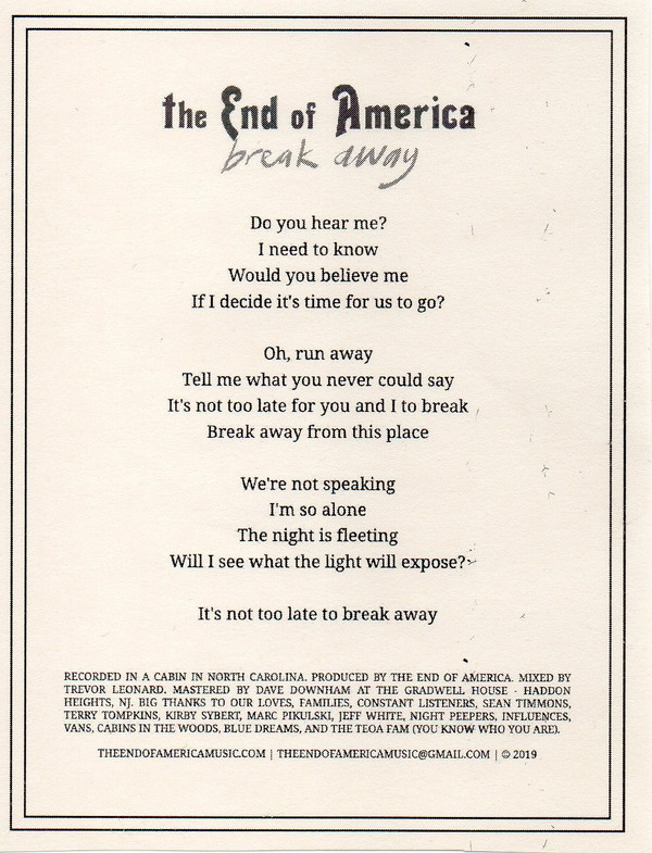 ladda ner album The End Of America - Break Away