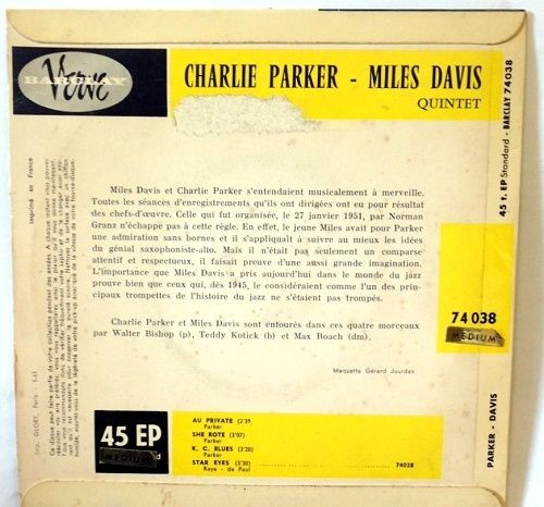 Album herunterladen Charlie Parker, Miles Davis Quintet - Jazz De Choc