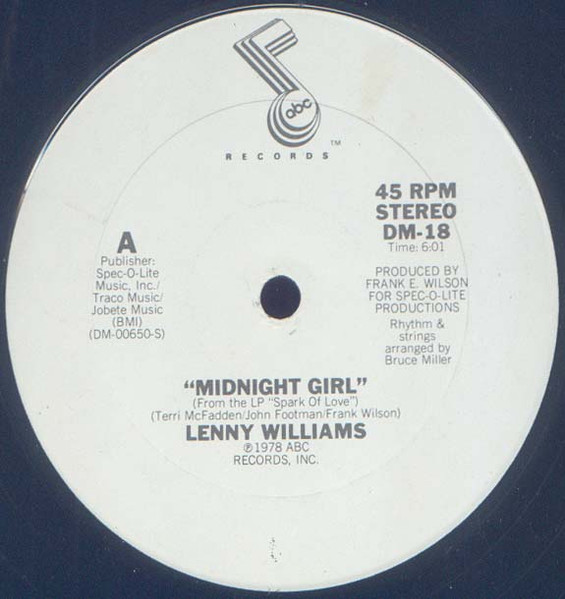 Lenny Williams – Midnight Girl / 'Cause I Love You (1978, Vinyl