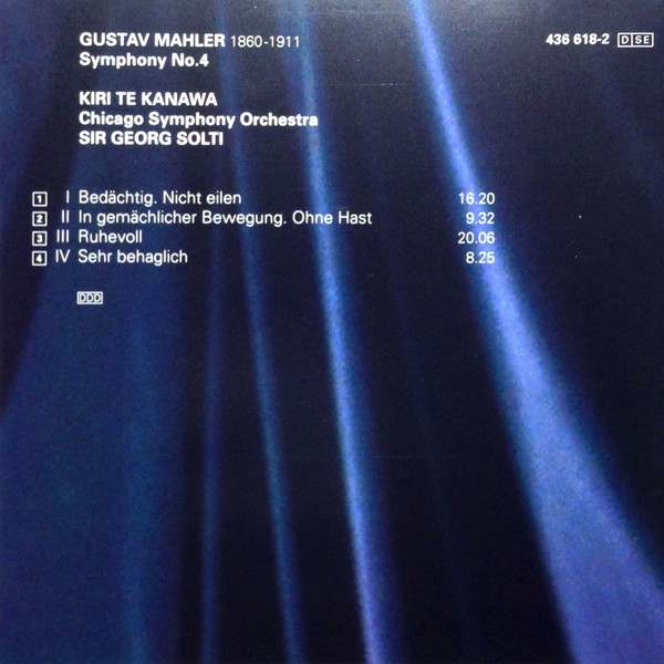 lataa albumi Mahler Kiri Te Kanawa Chicago Symphony Orchestra Solti - Symphony No 4