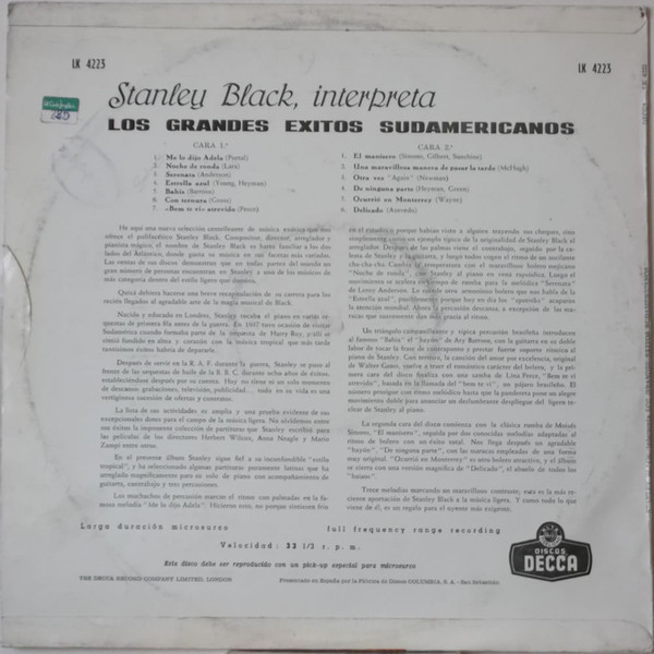 télécharger l'album Stanley Black - Interpreta Los Grandes Exitos Sudamericanos
