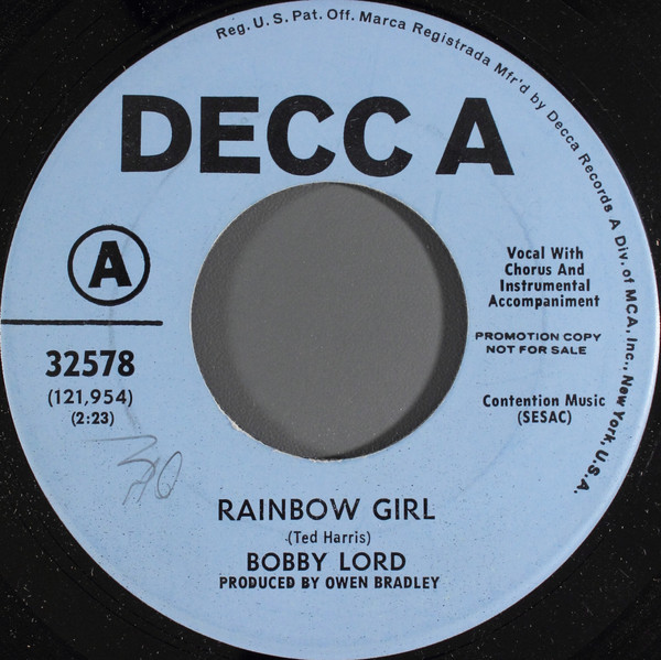 Album herunterladen Bobby Lord - Rainbow Girl