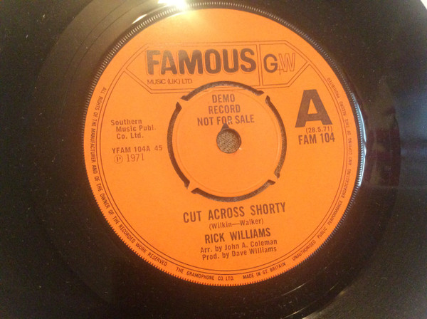 last ned album Rick Williams - Cut Across Shorty