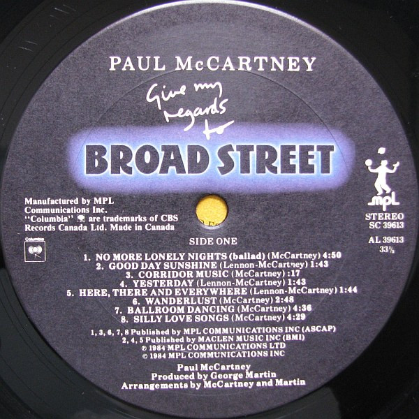 Paul McCartney - Give My Regards To Broad Street | MPL (SC 39613) - 4