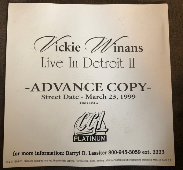 ladda ner album Vickie Winans - Live In Detroit II