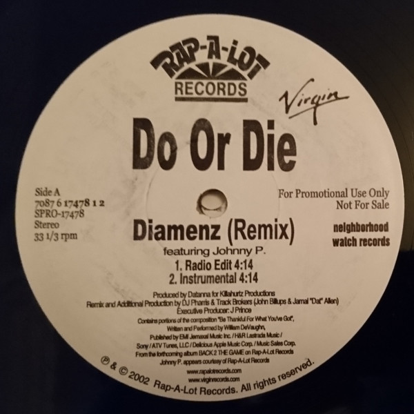 Do Or Die Featuring Johnny P – Diamenz (Remix) (2002, Vinyl) - Discogs