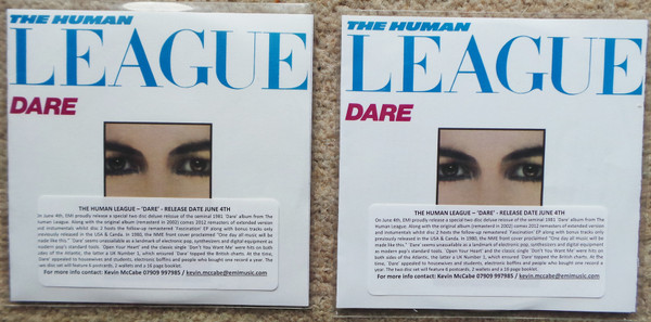 The Human League – Dare / Fascination! (2012, CDr) - Discogs