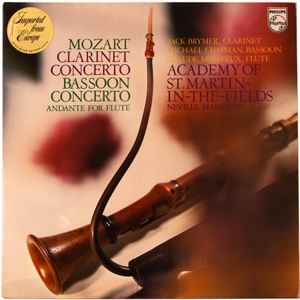 N732 Vinyle 33 Tours Mozart concerto pour clarinette academy of Saint-Martin 