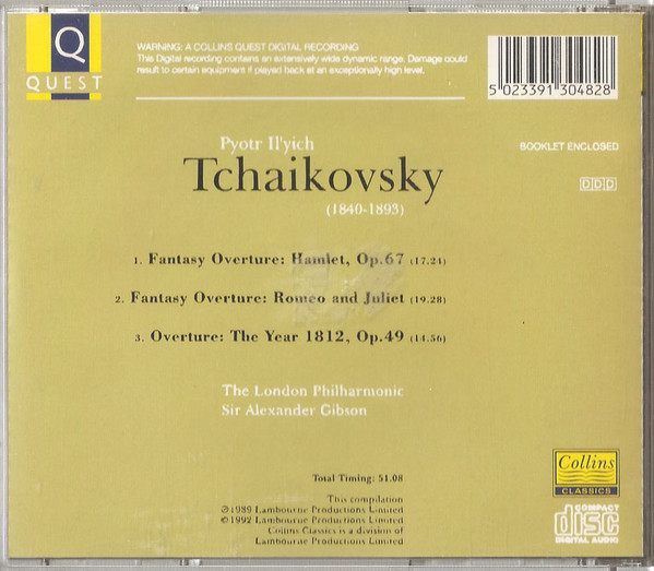 lataa albumi Tchaikovsky, The London Philharmonic, Sir Alexander Gibson - 1812 Hamlet Romeo Juliet