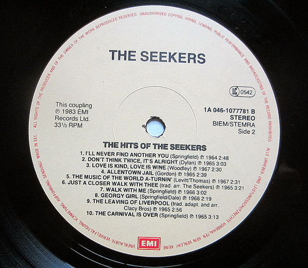 Album herunterladen The Seekers - The Hits Of The Seekers