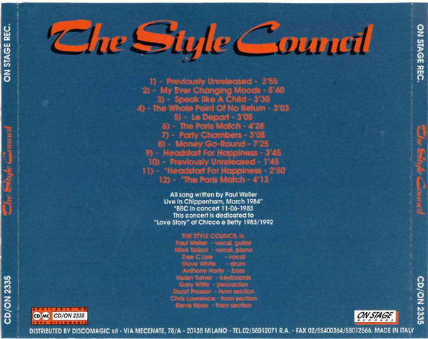 Album herunterladen The Style Council - Live In Chippenham March 1984