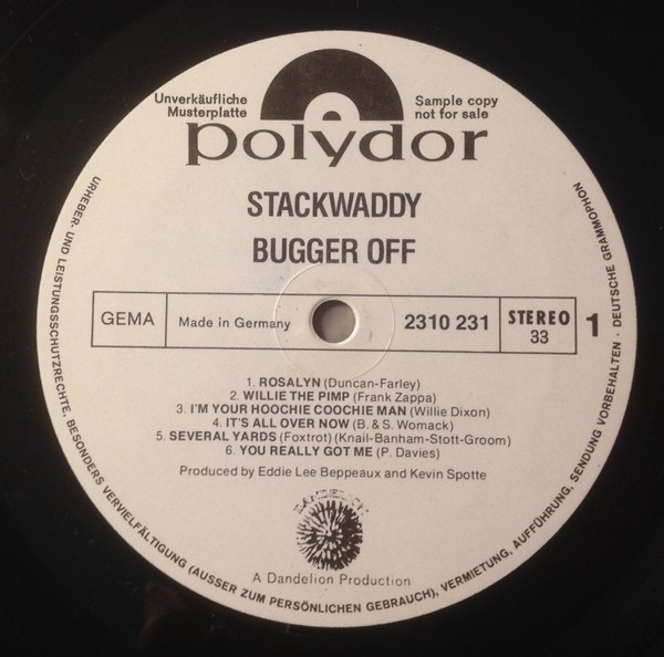 Stack Waddy – Bugger Off! (1972, Vinyl) - Discogs