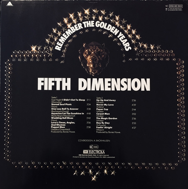 Album herunterladen The Fifth Dimension - Remember The Golden Years