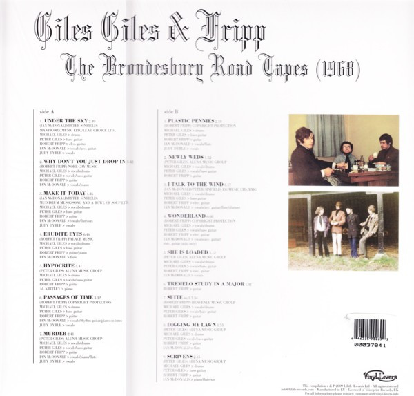last ned album Giles Giles & Fripp - The Brondesbury Road Tapes 1968
