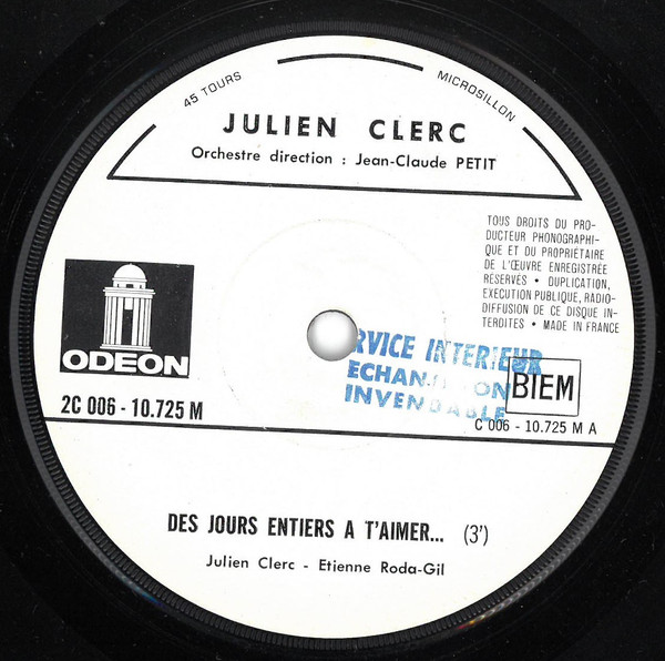 lataa albumi Julien Clerc - Des Jours Entiers A Taimer