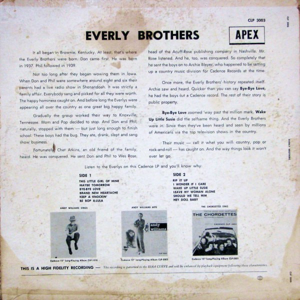 The Everly Brothers - The Everly Brothers | Cadence (CLP-3003) - 2