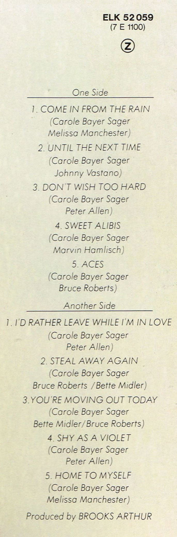 lataa albumi Carole Bayer Sager - Carole Bayer Sager