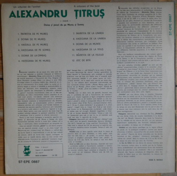 lataa albumi Alexandru Țitruș - Un Virtuose De LArchet A Virtuoso Of The Bow