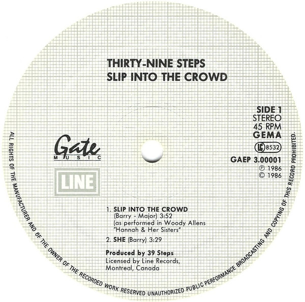 39 Steps - Slip Into The Crowd | Gate Records (GAEP 3.00001 E) - 3