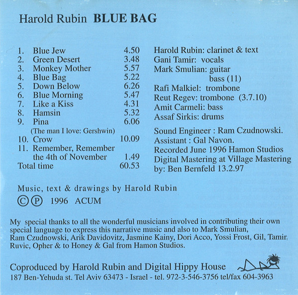 descargar álbum Harold Rubin - Blue Bag