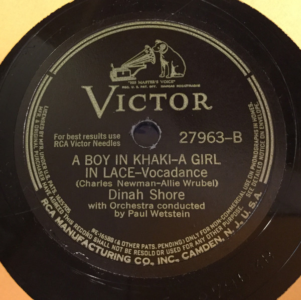 descargar álbum Dinah Shore - Hes My Guy A Boy In Khaki A Girl In Lace