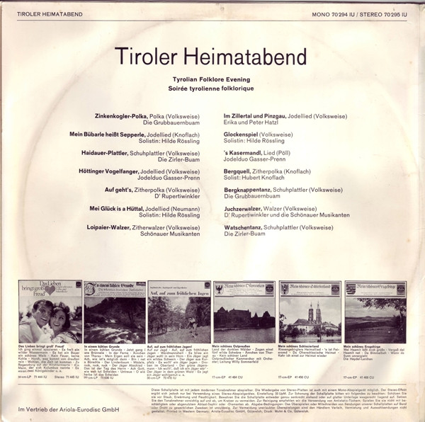 baixar álbum Various - Tiroler Heimatabend
