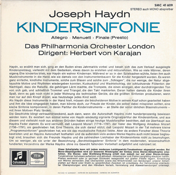 lataa albumi Joseph Haydn Das Philharmonia Orchester London, Herbert von Karajan - Kindersinfonie