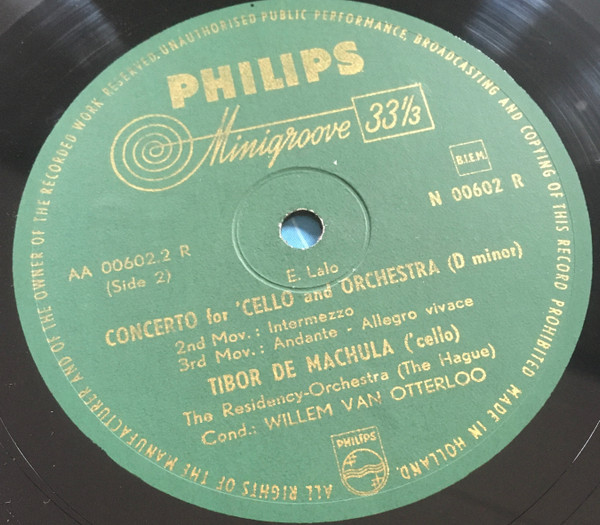 descargar álbum Tibor De Machula, The ResidencyOrchestra (The Hague), Willem Van Otterloo, E Lalo - Concerto For For Cello And Orchestra In D Minor