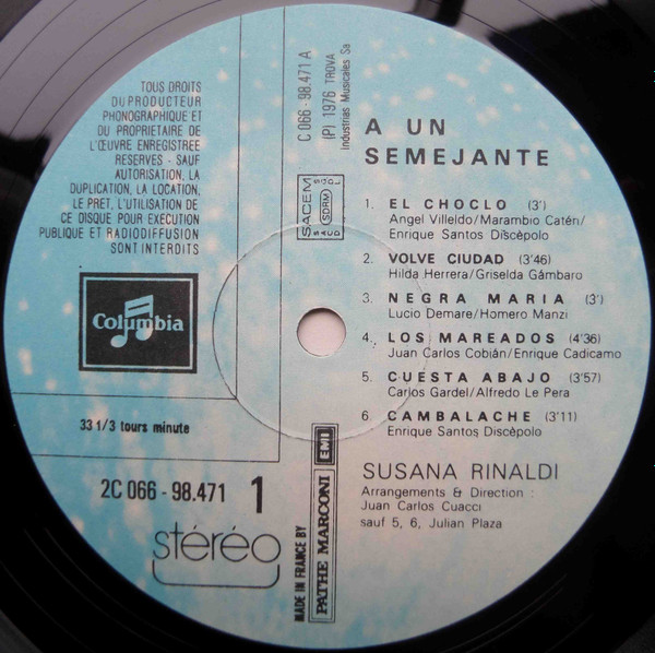 télécharger l'album Susana Rinaldi - A Un Semejante