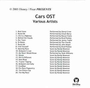 Cars OST 2005 CDr Discogs