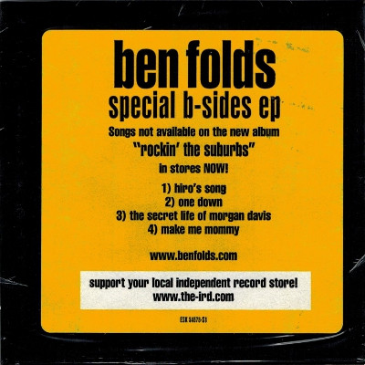 Ben Folds Special B Sides EP 2001 CD Discogs