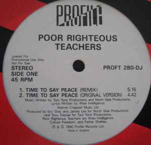 Poor Righteous Teachers – Time To Say Peace (1990, Vinyl) - Discogs