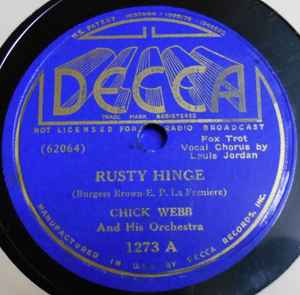 Chick Webb And His Orchestra - Rusty Hinge / Cryin' Mood album cover