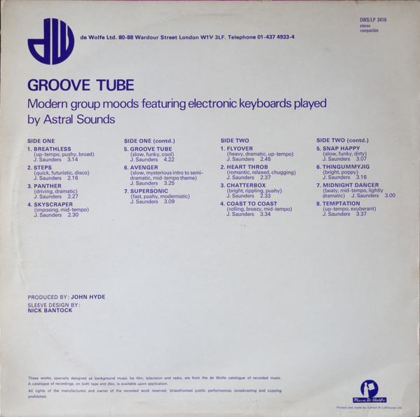 Astral Sounds – Groove Tube (1979, Vinyl) - Discogs