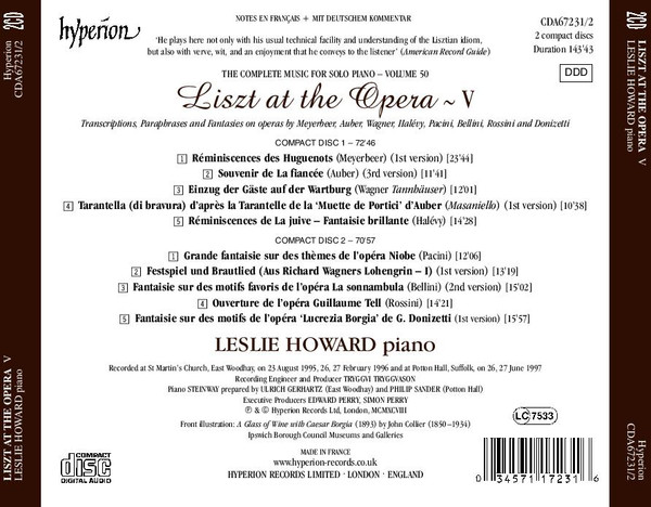 Album herunterladen Liszt Leslie Howard - Liszt At The Opera V