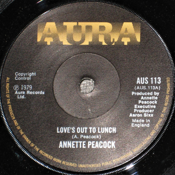 Annette Peacock – Love's Out To Lunch (1979, Picture Sleeve, Vinyl