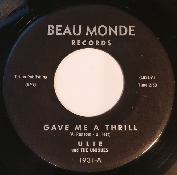 Ulie And The Uniques Gave Me A Thrill Work Song 1961 Vinyl