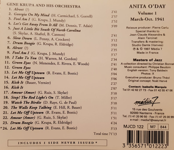 lataa albumi Anita O'Day - Volume 1 1941